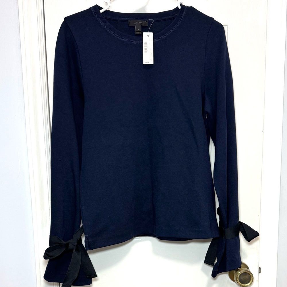 NWT J. Crew Oversized Bow Sweatshirt Sweater S